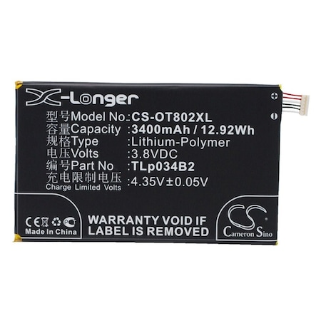 Bsc Preferred TCL N3Y910T Y910 Y910T Mobile Phone Replacement Battery CS-OT802XL.3